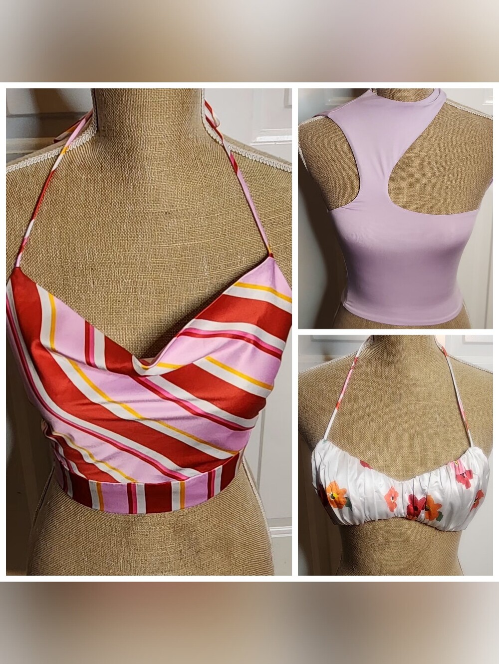 Princess Polly Pink & Red Mixed Crop Top Set